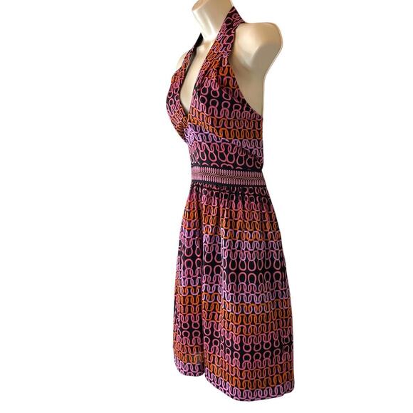 TRINA TURK Silk Dress the Campania Loop Halter Cocktail Dress Women's Size 10 - Picture 10 of 16
